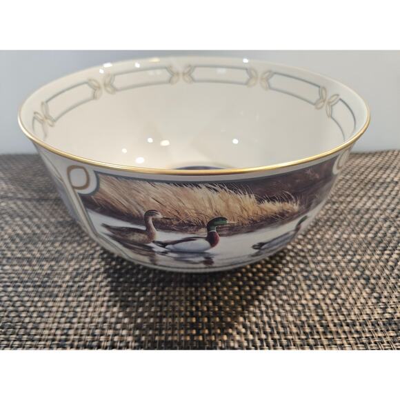 Rare Pickard China Ducks Unlimited Maynard Reece Waterfowl Bowl Historical - Picture 5 of 10